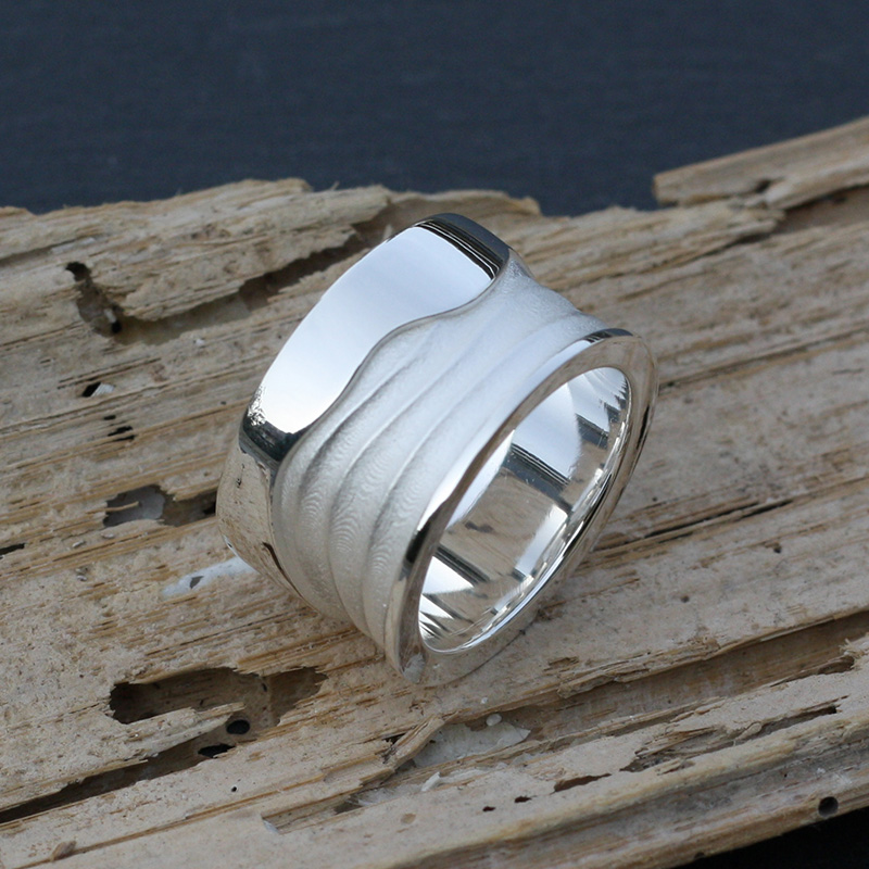 Waterkant breiter Ring Hoogwater 16 aus Silber