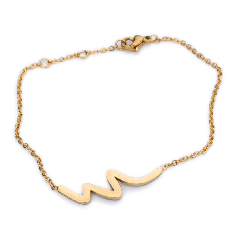 Waterkant Armband wave in Edelstahl gold