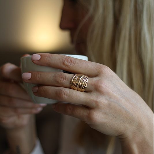 WATERKANT Ring Driftwood in gold