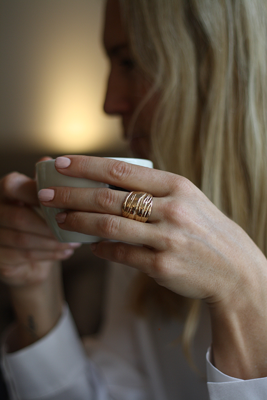 WATERKANT Ring Driftwood in gold