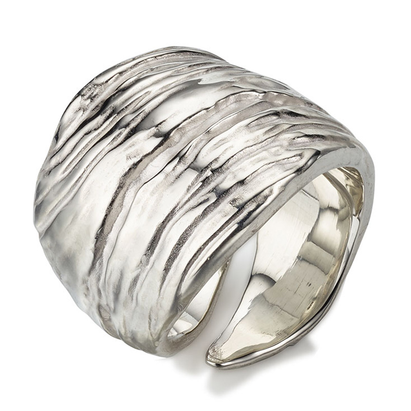 Breiter Ring Driftwood aus Silber