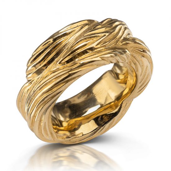 Breiter Ring Rope in gold