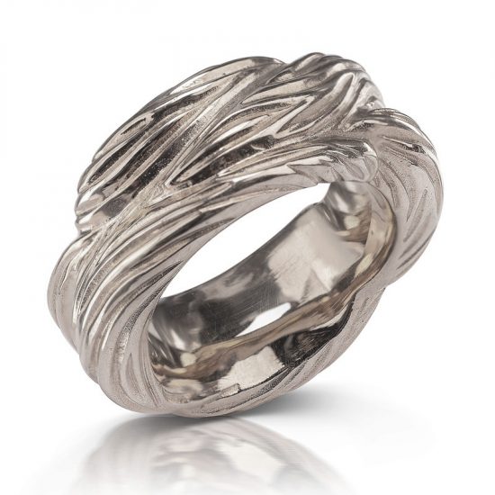 Breiter Ring Rope in Silber