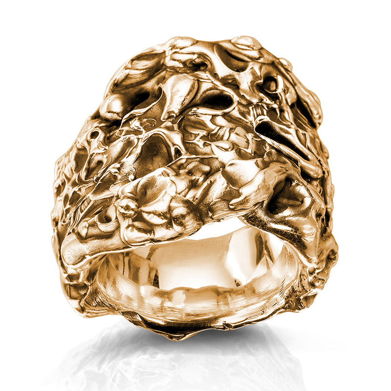 Statement Ring The Rock gold aus Bronze mit 18kt Gold